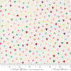 Image of Fleur The Love Sweetheart Cloud quilting cotton fabric by Create Joy Project for Moda Fabrics. Features hearts on a white background. Cute Little Fabric Shop.