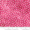 Image of Fleur The Love Sweetheart Rose quilting cotton fabric by Create Joy Project for Moda Fabrics. Features hearts on a pink background. Cute Little Fabric Shop.
