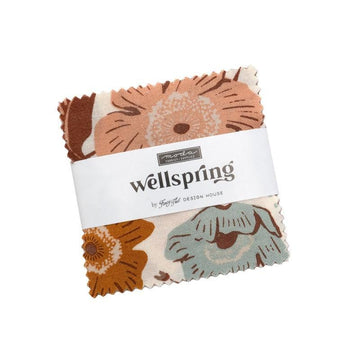 Wellspring 2.5" Square Mini Charm Pack Floral Fabric - 45670MC - 42-Piece Precut - Moda Fabrics Quilting Cotton Fabric