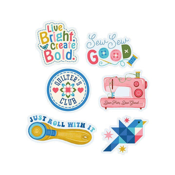 SALE Vinyl Stickers Pack 1 Sewing Stickers - FG-55926 - Riley Blake 6 Pack Stickers