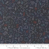 Image of Data Numerals Hawking quilting cotton fabric by Janet Clare for Moda Fabrics. Features numbers on a blue background. Cute Little Fabric Shop.