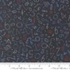 Image of Data Numerals Hawking quilting cotton fabric by Janet Clare for Moda Fabrics. Features numbers on a blue background. Cute Little Fabric Shop.