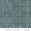 Image of Data String Theory Turing quilting cotton fabric by Janet Clare for Moda Fabrics. Features a geometric pattern on a blue background. Cute Little Fabric Shop.