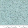 Image of Data Squares Babbage quilting cotton fabric by Janet Clare for Moda Fabrics. Features squares on a blue background. Cute Little Fabric Shop.