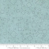 Image of Data Squares Babbage quilting cotton fabric by Janet Clare for Moda Fabrics. Features squares on a blue background. Cute Little Fabric Shop.