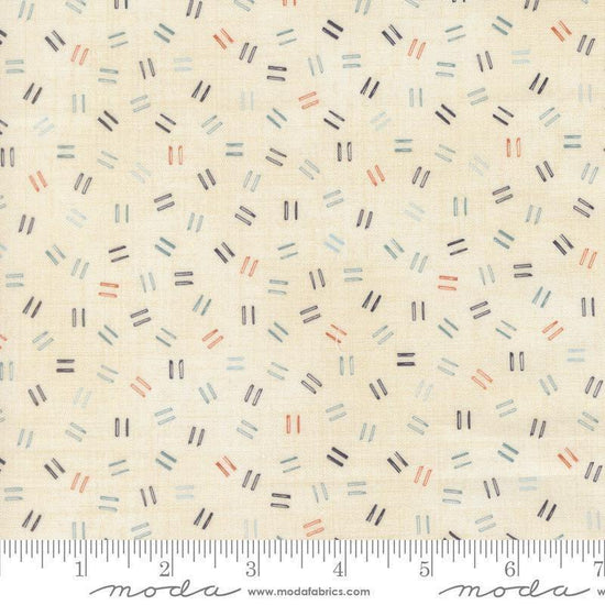 Image of Data Equals Lovelace quilting cotton fabric by Janet Clare for Moda Fabrics. Features lines on a cream background. Cute Little Fabric Shop.