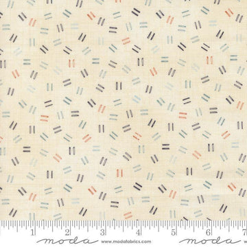 Image of Data Equals Lovelace quilting cotton fabric by Janet Clare for Moda Fabrics. Features lines on a cream background. Cute Little Fabric Shop.