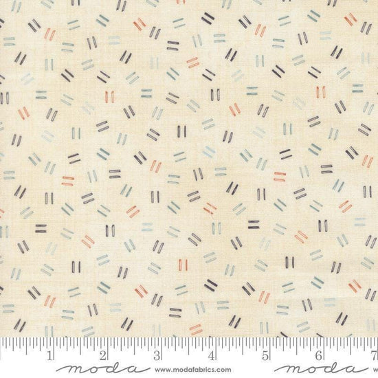 Image of Data Equals Lovelace quilting cotton fabric by Janet Clare for Moda Fabrics. Features lines on a cream background. Cute Little Fabric Shop.