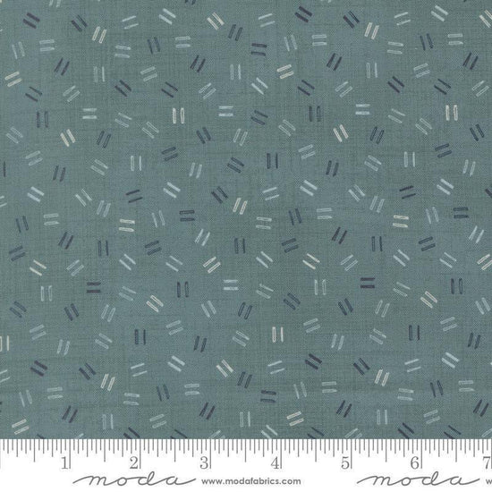Image of Data Equals Turing quilting cotton fabric by Janet Clare for Moda Fabrics. Features numbers on a blue background. Cute Little Fabric Shop.