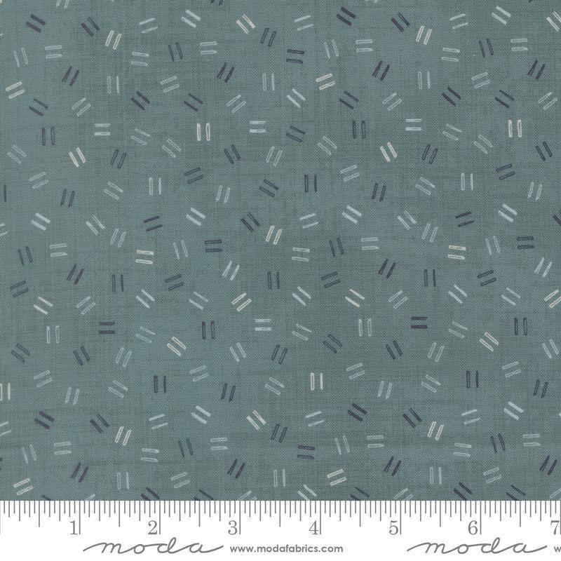 Image of Data Equals Turing quilting cotton fabric by Janet Clare for Moda Fabrics. Features numbers on a blue background. Cute Little Fabric Shop.