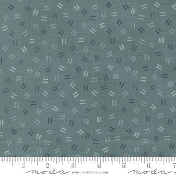 Image of Data Equals Turing quilting cotton fabric by Janet Clare for Moda Fabrics. Features numbers on a blue background. Cute Little Fabric Shop.