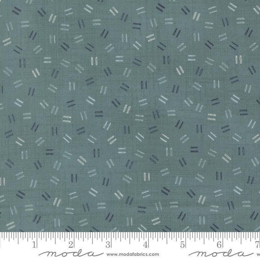 Image of Data Equals Turing quilting cotton fabric by Janet Clare for Moda Fabrics. Features numbers on a blue background. Cute Little Fabric Shop.