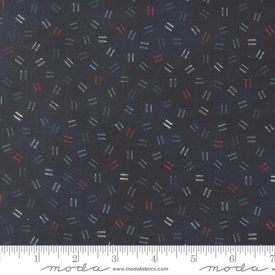 Image of Data Equals Hawking quilting cotton fabric by Janet Clare for Moda Fabrics. Features lines on a blue background. Cute Little Fabric Shop.