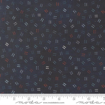 Image of Data Equals Hawking quilting cotton fabric by Janet Clare for Moda Fabrics. Features lines on a blue background. Cute Little Fabric Shop.