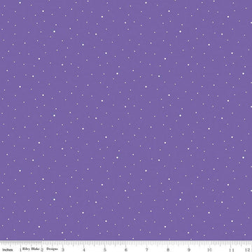 Image of Dapple Dot Amethyst quilting cotton fabric by The RBD Designers for Riley Blake Designs. Features polka dots on a purple background. Cute Little Fabric Shop.