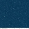 Image of Dapple Dot Oxford Blue quilting cotton fabric by The RBD Designers for Riley Blake Designs. Features polka dots on a blue background. Cute Little Fabric Shop.