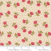 Image of Je Taime Roses are Red Lace quilting cotton fabric by Stacy Iest Hsu for Moda Fabrics. Features flowers on a cream background. Cute Little Fabric Shop.