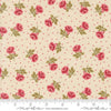Image of Je Taime Roses are Red Lace quilting cotton fabric by Stacy Iest Hsu for Moda Fabrics. Features flowers on a cream background. Cute Little Fabric Shop.