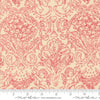 Image of Je Taime Pure Love Lace Red quilting cotton fabric by Stacy Iest Hsu for Moda Fabrics. Features flowers on a cream background. Cute Little Fabric Shop.