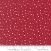 Image of Je Taime Sweetness Scarlet quilting cotton fabric by Stacy Iest Hsu for Moda Fabrics. Features hearts on a red background. Cute Little Fabric Shop.