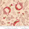 Image of Je Taime Doves Lace quilting cotton fabric by Stacy Iest Hsu for Moda Fabrics. Features birds on a cream background. Cute Little Fabric Shop.