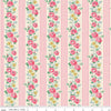 Image of Cath Kidston Signature Collection Stripe Pink by Cath Kidston for Riley Blake Designs. Features flowers and stripes on a pink background. Cute Little Fabric Shop.