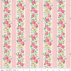 Image of Cath Kidston Signature Collection Stripe Pink by Cath Kidston for Riley Blake Designs. Features flowers and stripes on a pink background. Cute Little Fabric Shop.