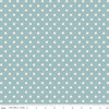 Image of Cath Kidston Signature Collection Button Spot Blue by Cath Kidston for Riley Blake Designs. Features polka dots on a blue background. Cute Little Fabric Shop.