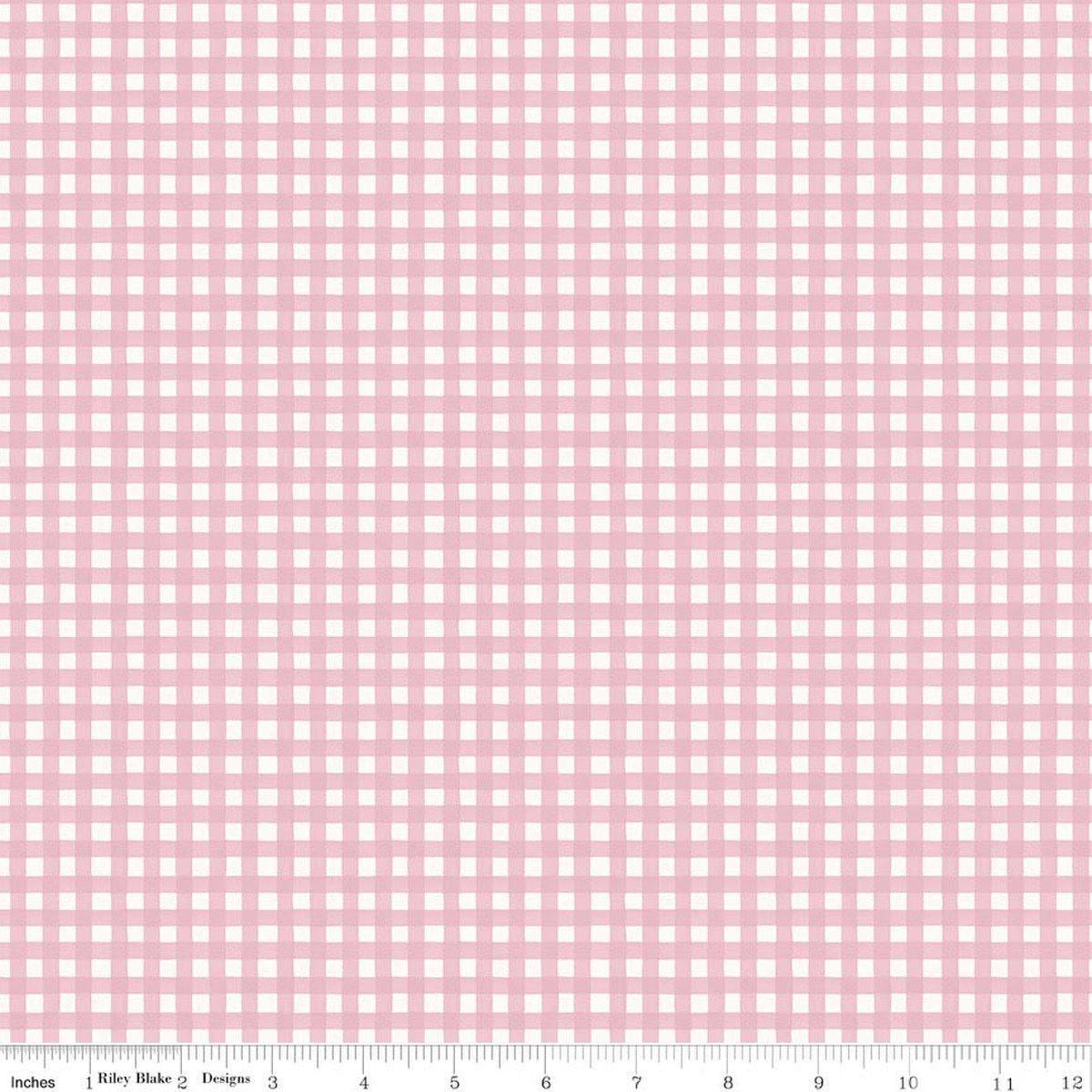 Image of Cath Kidston Signature Collection Gingham Pink by Cath Kidston for Riley Blake Designs. Features gingham on a pink background. Cute Little Fabric Shop.