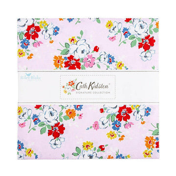 SALE Cath Kidston® Signature Collection 10" Stacker Floral Fabric - 10-18370-42 - 42-Piece Precut - Riley Blake Quilting Cotton Fabric