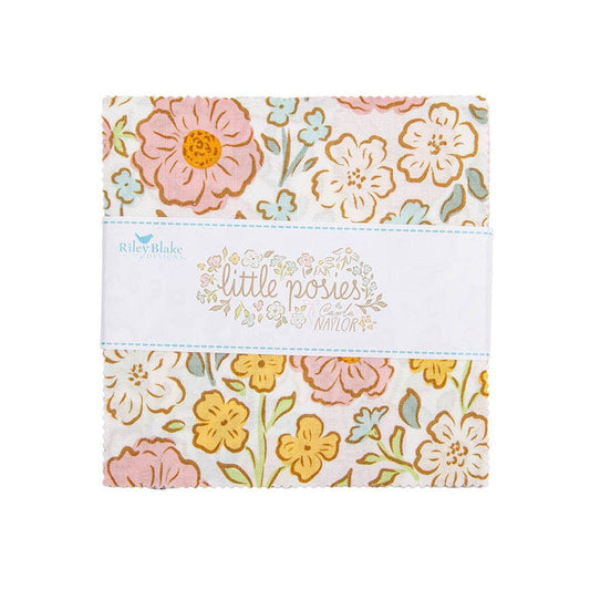 SALE Little Posies 5" Stacker Floral Fabric - 5-18320-42 - 42-Piece Precut - Riley Blake Quilting Cotton Fabric