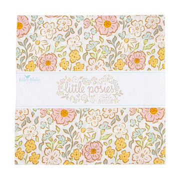 SALE Little Posies 10" Stacker Floral Fabric - 10-18320-42 - 42-Piece Precut - Riley Blake Quilting Cotton Fabric