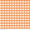 Image of Flannel Love You to the Moon Gingham Orange flannel cotton fabric by Echo Park Paper Co for Riley Blake Designs. Features gingham on an orange background. Cute Little Fabric Shop.