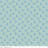 Image of Flannel Love You to the Moon Whales Powder flannel cotton fabric by Echo Park Paper Co for Riley Blake Designs. Features whales on a blue background. Cute Little Fabric Shop.