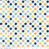 Image of Flannel Love You to the Moon Dots Multi flannel cotton fabric by Echo Park Paper Co for Riley Blake Designs. Features polka dots on a white background. Cute Little Fabric Shop.