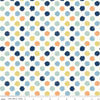 Image of Flannel Love You to the Moon Dots Multi flannel cotton fabric by Echo Park Paper Co for Riley Blake Designs. Features polka dots on a white background. Cute Little Fabric Shop.