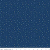 Image of Flannel Love You to the Moon Stars Navy flannel cotton fabric by Echo Park Paper Co for Riley Blake Designs. Features stars on a blue background. Cute Little Fabric Shop.