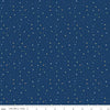 Image of Flannel Love You to the Moon Stars Navy flannel cotton fabric by Echo Park Paper Co for Riley Blake Designs. Features stars on a blue background. Cute Little Fabric Shop.