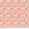 Image of Flannel Love You to the Moon Butterflies Coral flannel cotton fabric by Echo Park Paper Co for Riley Blake Designs. Features butterflies on a pink background. Cute Little Fabric Shop.