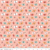Image of Flannel Love You to the Moon Butterflies Coral flannel cotton fabric by Echo Park Paper Co for Riley Blake Designs. Features butterflies on a pink background. Cute Little Fabric Shop.