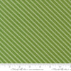 Image of Bloomsberry Stripe Green quilting cotton fabric by Camille Roskelley for Moda Fabrics. Features stripes on a green background. Cute Little Fabric Shop.