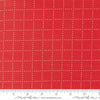 Image of Bloomsberry Stroll Red quilting cotton fabric by Camille Roskelley for Moda Fabrics. Features squares on a red background. Cute Little Fabric Shop.