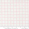 Image of Bloomsberry Stroll White Blush quilting cotton fabric by Camille Roskelley for Moda Fabrics. Features squares on a white background. Cute Little Fabric Shop.