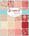 SALE Je Taime 2.5" Jelly Roll Valentine's Day Fabric - 20990JR - 40-Piece Precut - Moda Fabrics Quilting Cotton Fabric