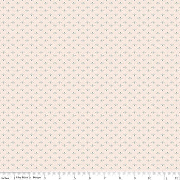 Image of Charmed & Treasured Lottie Latte by Kassidy Grace for Riley Blake Designs. Features a geometric pattern on a cream background. Cute Little Fabric Shop.