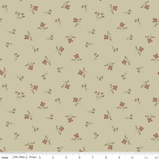 Image of Charmed & Treasured Iris Meadow by Kassidy Grace for Riley Blake Designs. Features flowers on a green background. Cute Little Fabric Shop.
