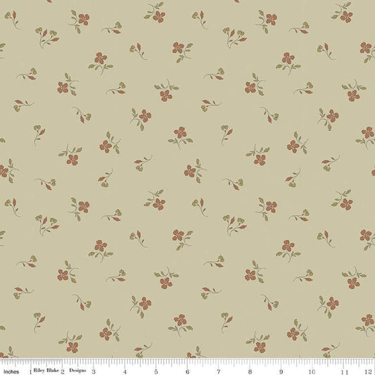 Image of Charmed & Treasured Iris Meadow by Kassidy Grace for Riley Blake Designs. Features flowers on a green background. Cute Little Fabric Shop.