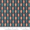 Image of Sitara Vines Midnight quilting cotton fabric by Crystal Manning for Moda Fabrics. Features flowers on a blue background. Cute Little Fabric Shop.