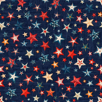 3-Yard Cut - American Tapestry Stars Navy Blue Starry Fabric 108" Wideback - 30871 - QT Fabrics Quilting Cotton Fabric