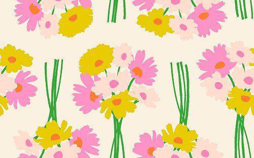 Image of Sparkle Mart Flower Department Natural quilting cotton fabric by Melody Miller of Ruby Star Society for Moda Fabrics. Features flowers on a cream background. Cute Little Fabric Shop.